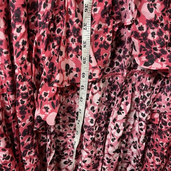 Gilbert Farrar Lightweight High Low Pink Floral Dress Size Medium - Picture 10 of 11